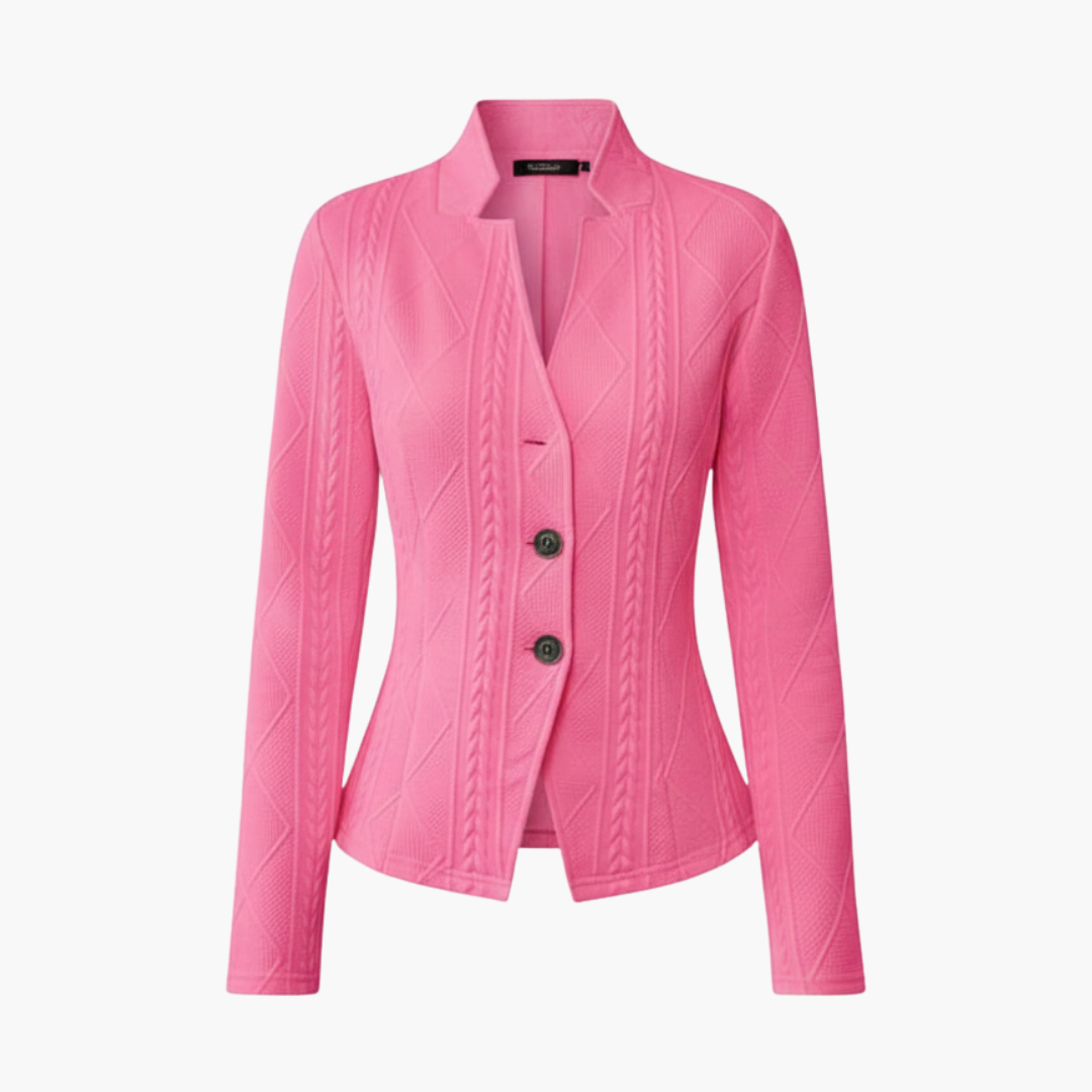Tailored lapel button blazer for women -1