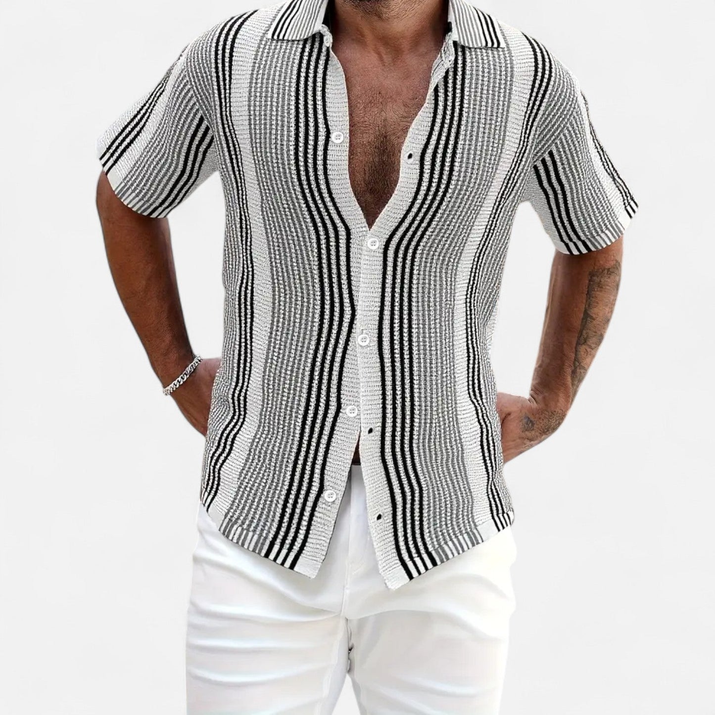 Festive Button-front shirt for warm days for men | Elias