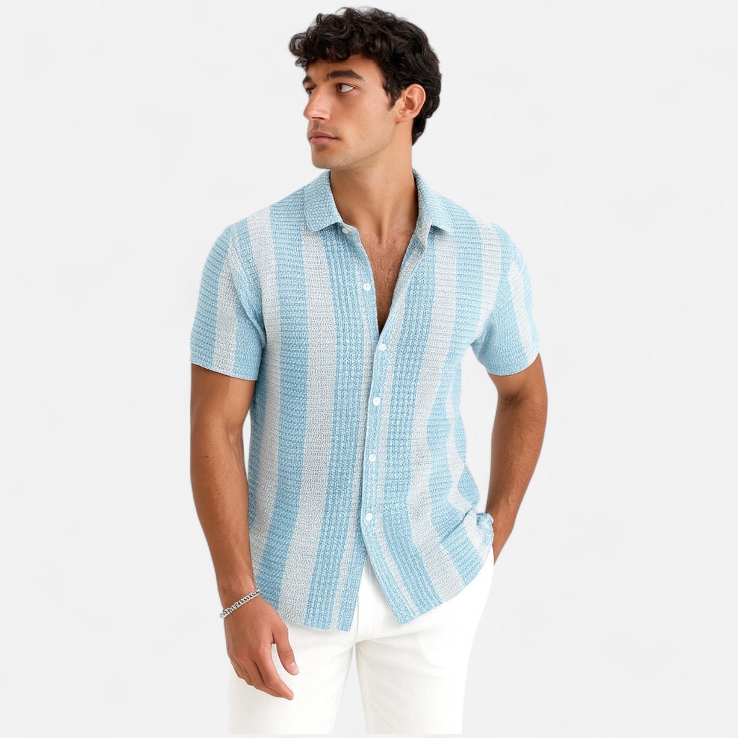 Festive Button-front shirt for warm days for men | Elias