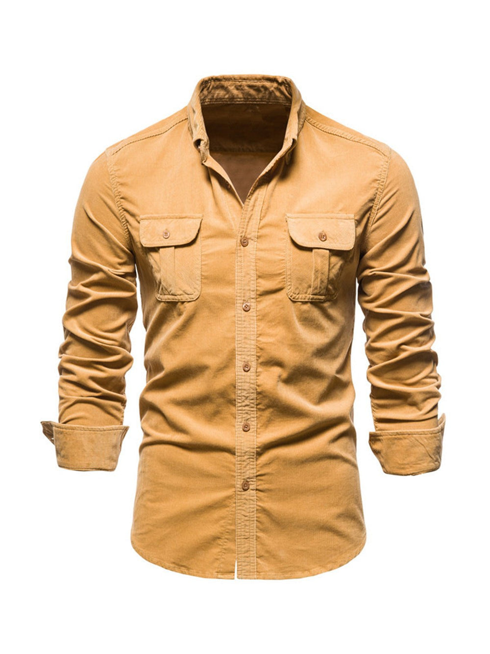 Warm straight-cut casual winter shirt for men -5