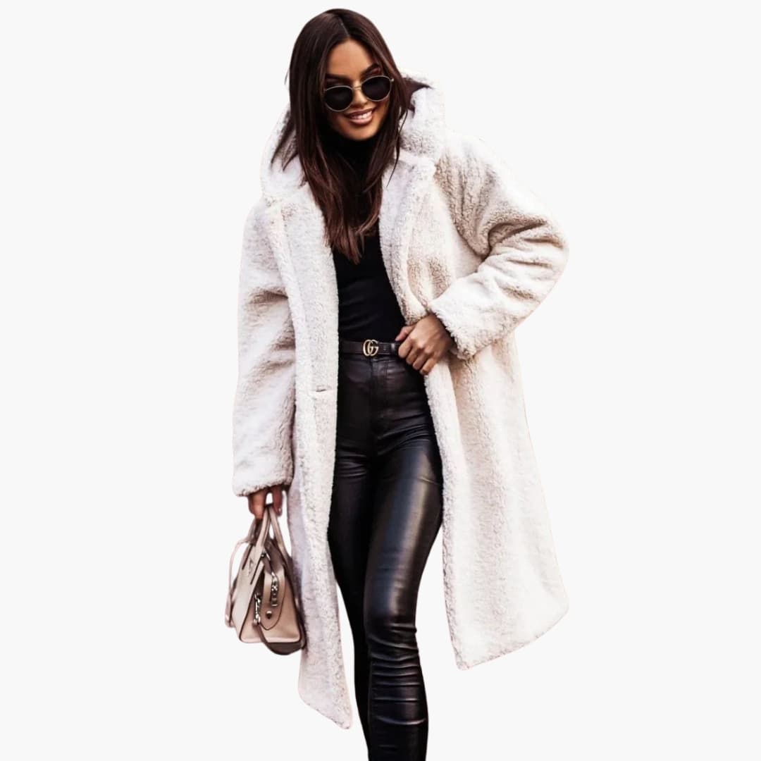 Classic hooded button-front coat for women -3