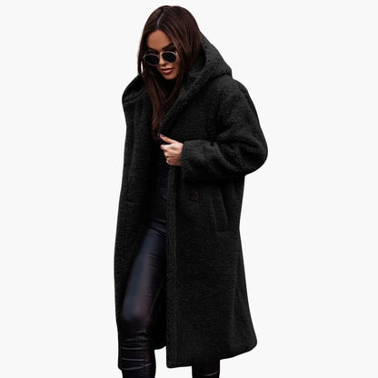 Classic hooded button-front coat for women -10