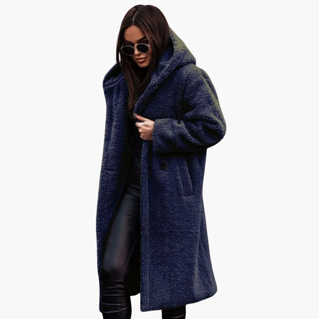 Classic hooded button-front coat for women -2