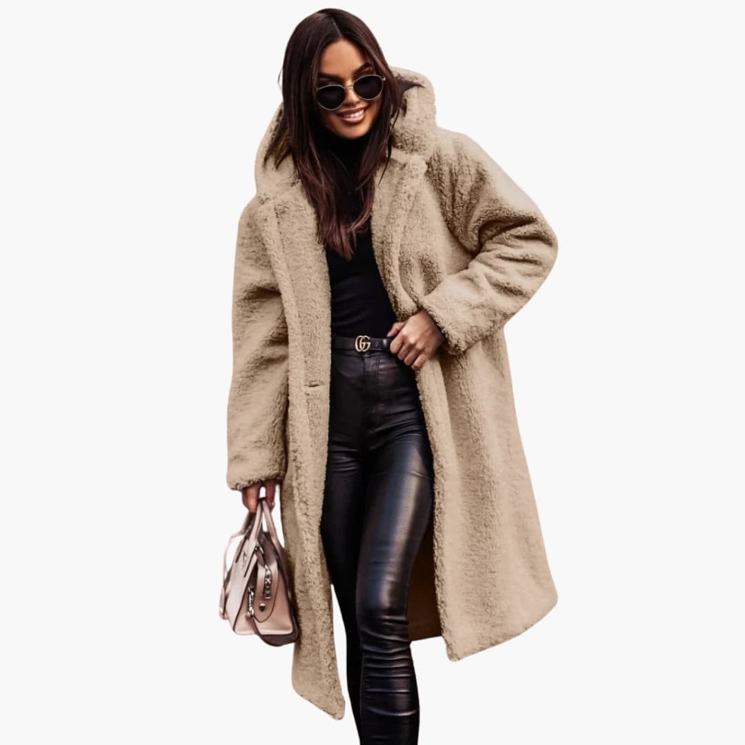 Classic hooded button-front coat for women -5