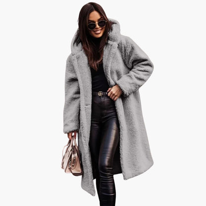 Classic hooded button-front coat for women -7