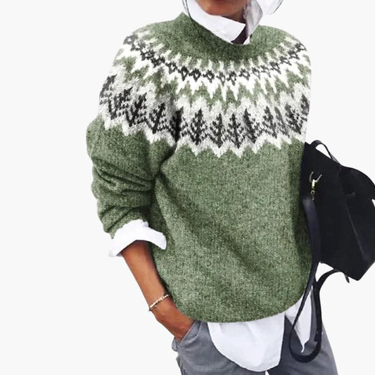 Soft ribbed round-neck knit jumper for women -1