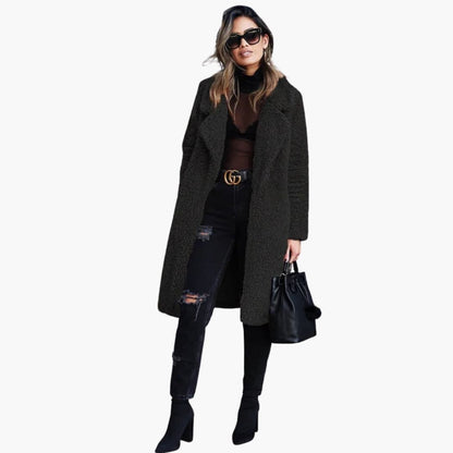 Cosy longline teddy coat for women -7