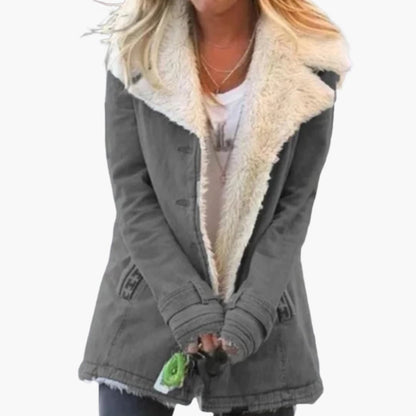 Warm high-collar zip winter jacket for women -5