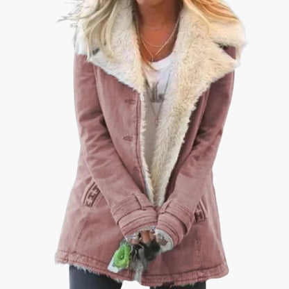Warm high-collar zip winter jacket for women -6