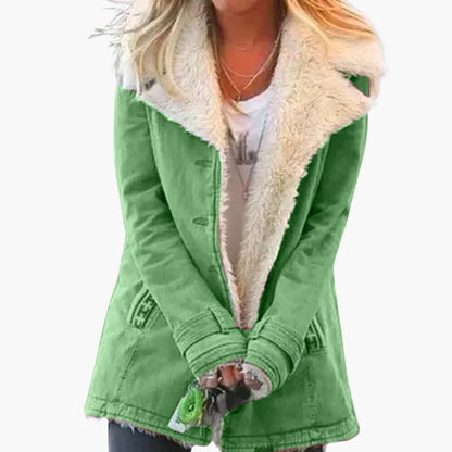 Warm high-collar zip winter jacket for women -2