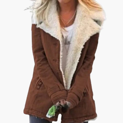 Warm high-collar zip winter jacket for women -9
