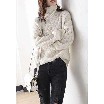Soft cosy cashmere turtleneck jumper for women -2