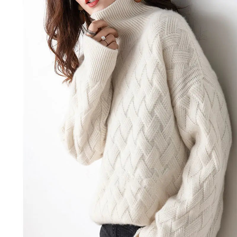 Soft cosy cashmere turtleneck jumper for women -1