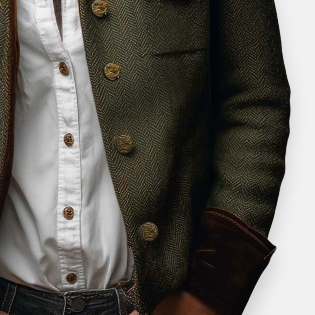 Tailored tweed velvet-detail jacket for women | Corrie -2