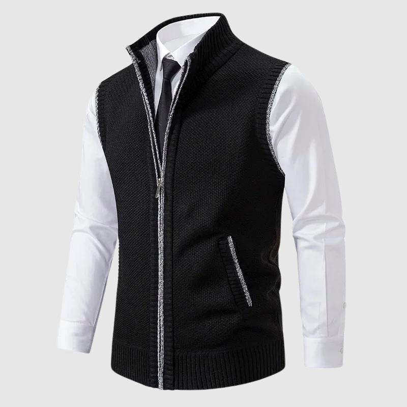 Classic zip-up sweater vest for men | François Blanchet -1