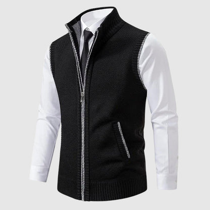 Classic zip-up sweater vest for men | François Blanchet -1