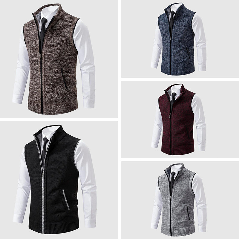 Classic zip-up sweater vest for men | François Blanchet -6