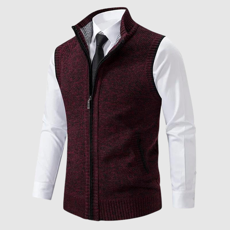 Classic zip-up sweater vest for men | François Blanchet -5