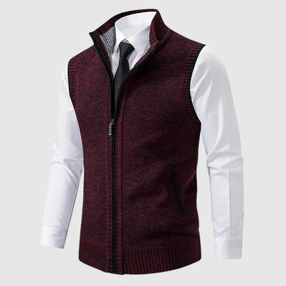 Classic zip-up sweater vest for men | François Blanchet -5