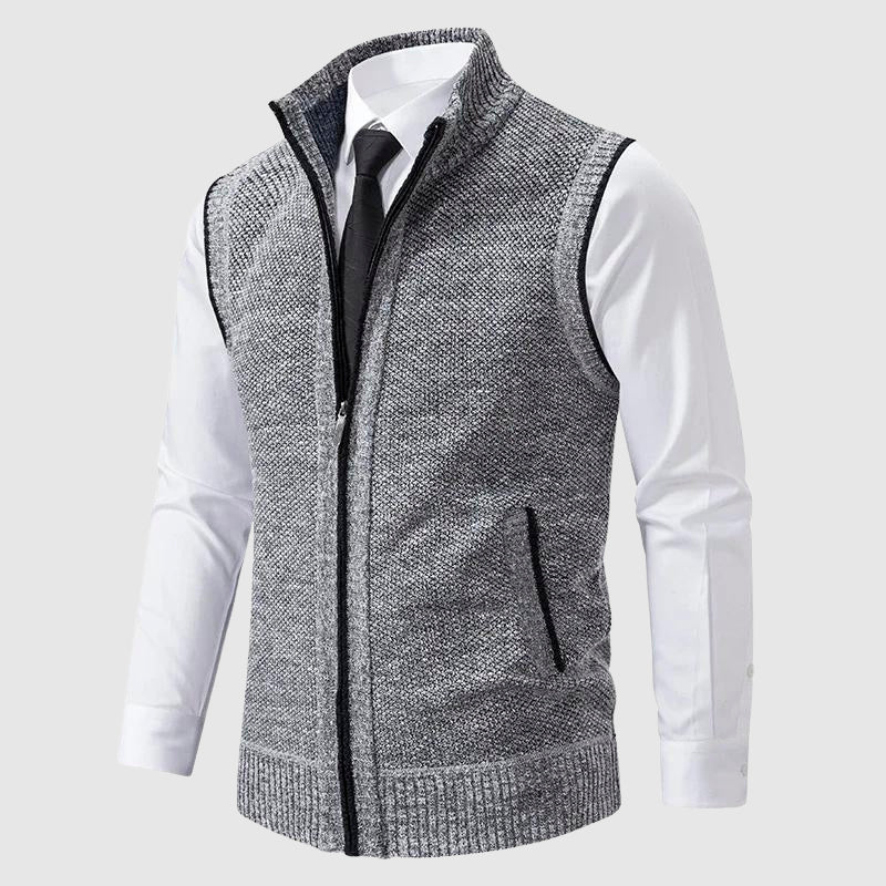 Classic zip-up sweater vest for men | François Blanchet -4