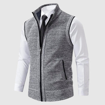 Classic zip-up sweater vest for men | François Blanchet -4