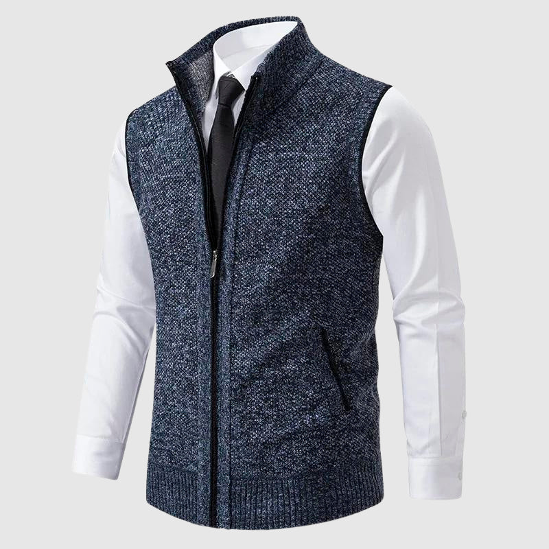 Classic zip-up sweater vest for men | François Blanchet -3