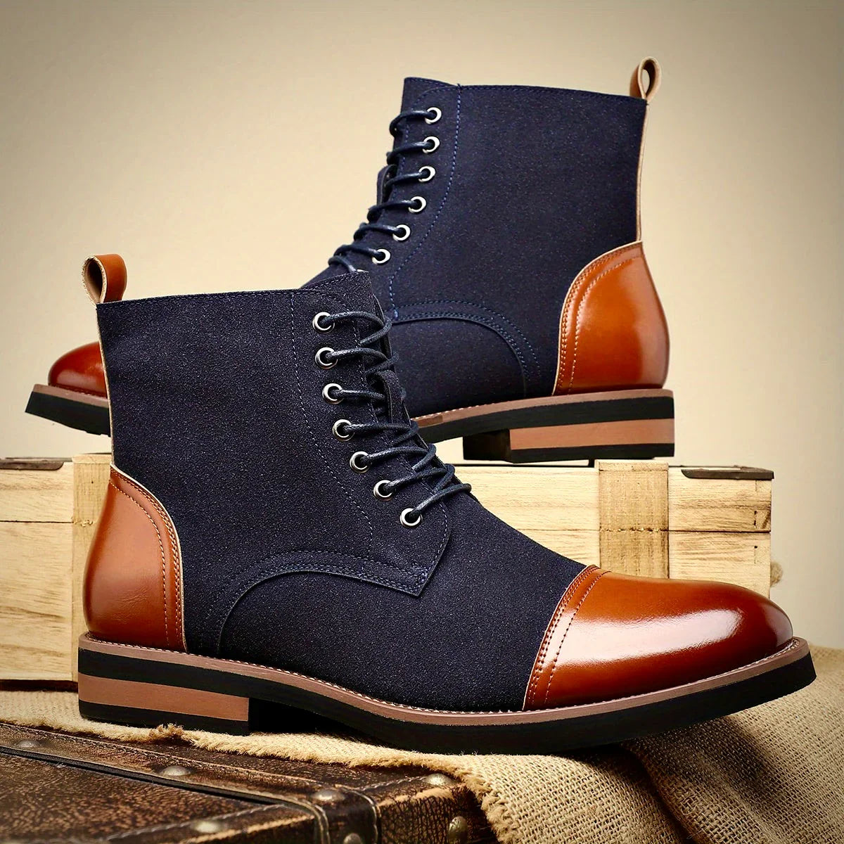 Refined closed-lacing oxford dress boots for men | Oliver Ashford -1