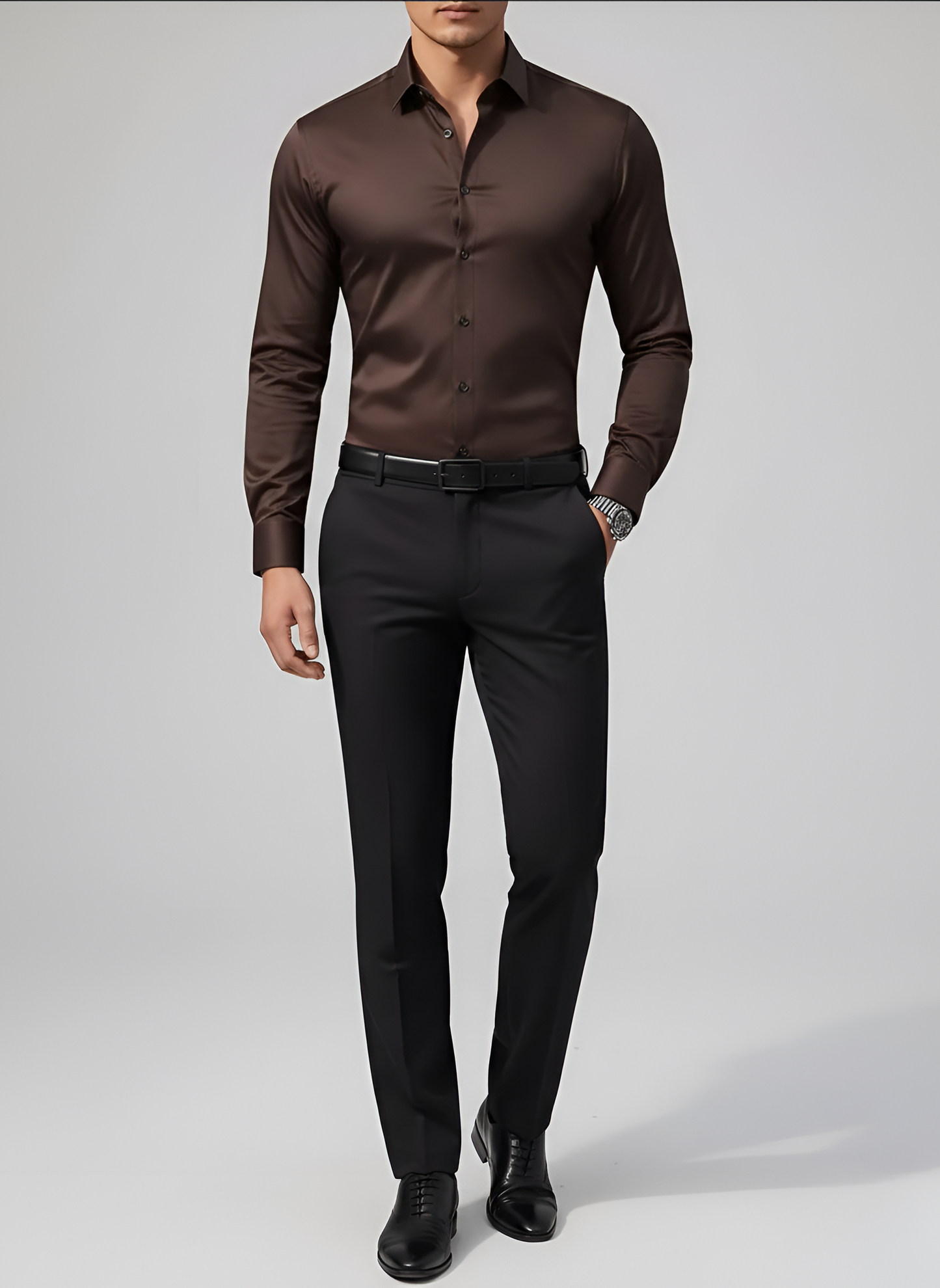 Dressy Wrinkle-free slim-fit button-up shirt for men | Adrian