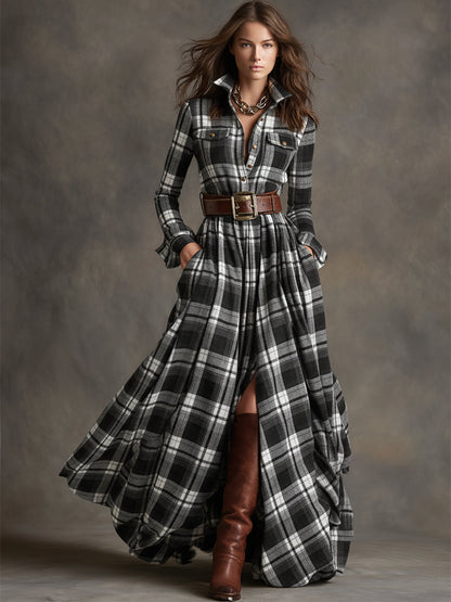 Belted flared shirt dress for women | Harriet -11
