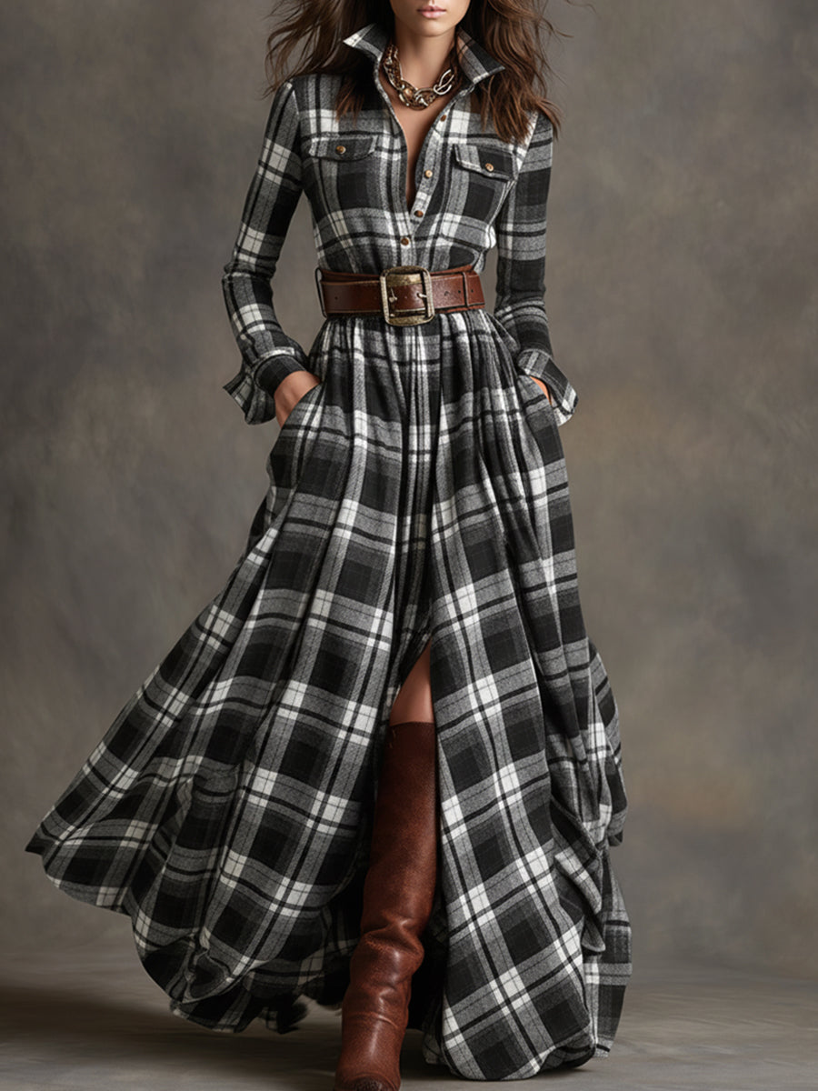 Belted flared shirt dress for women | Harriet -7