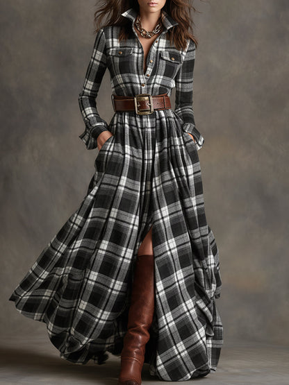 Belted flared shirt dress for women | Harriet -7
