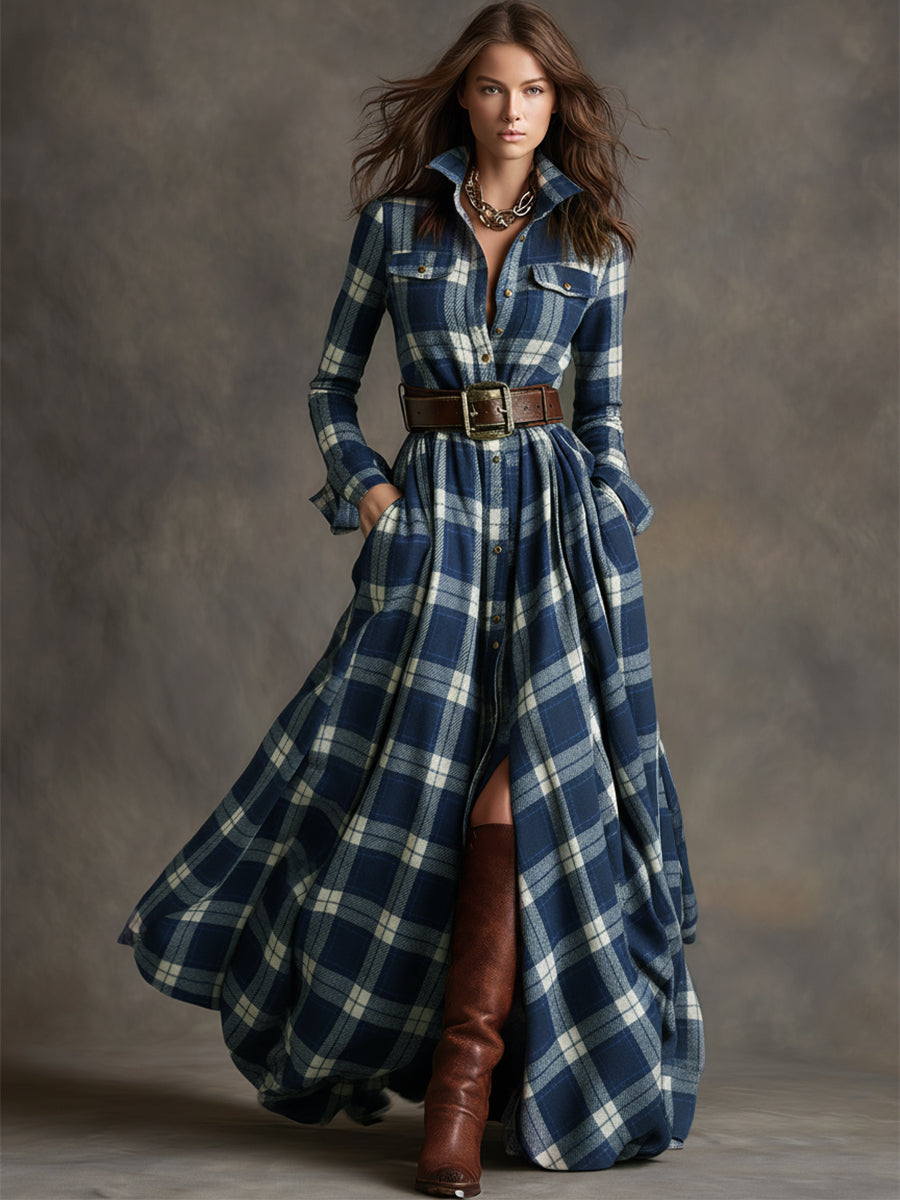 Belted flared shirt dress for women | Harriet -12