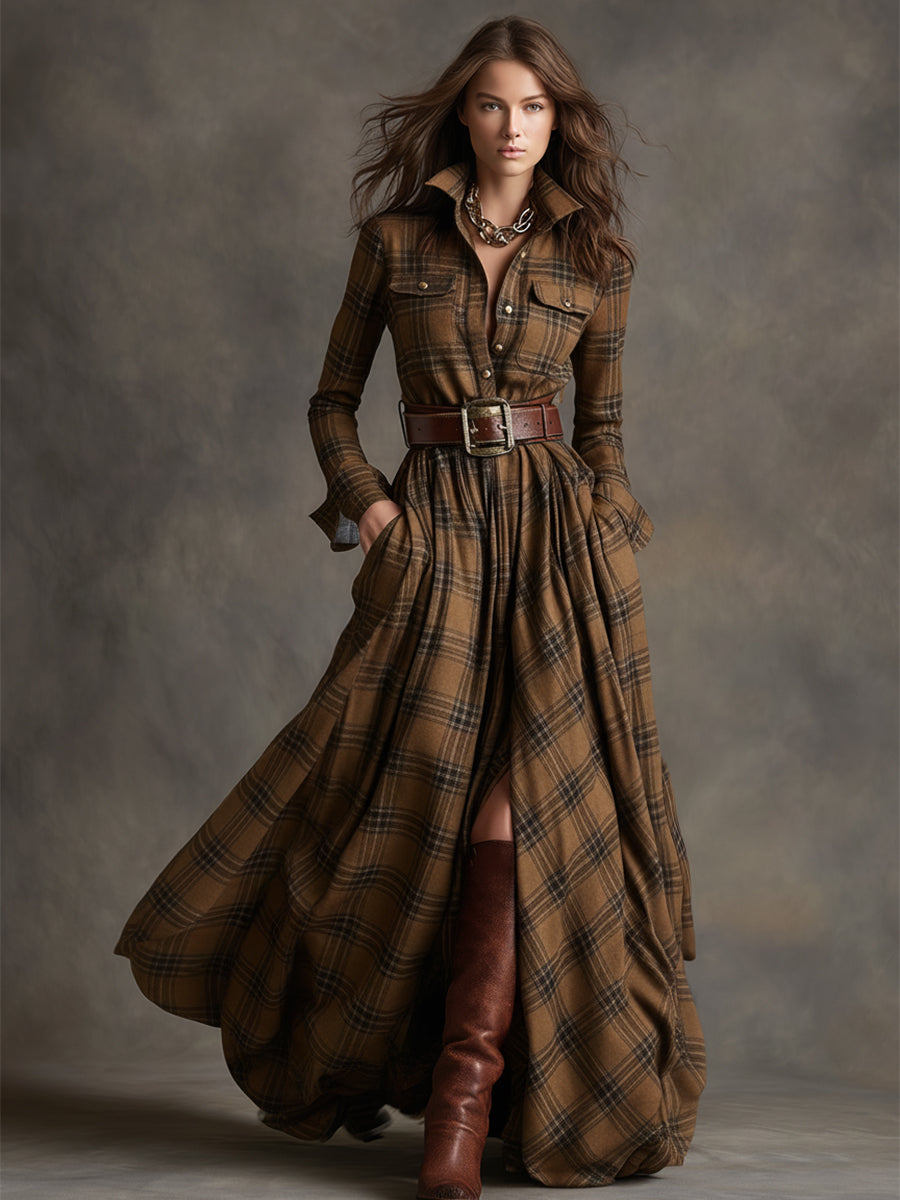 Belted flared shirt dress for women | Harriet -13