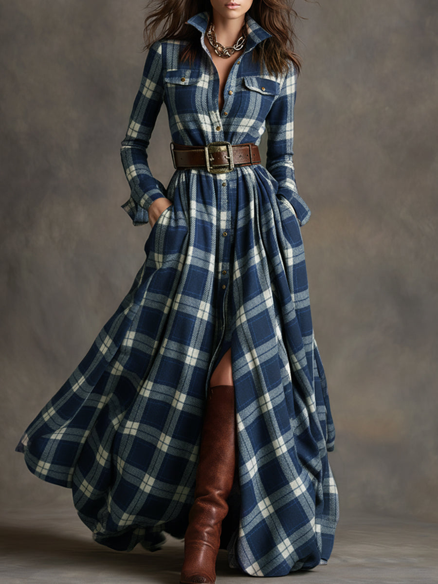 Belted flared shirt dress for women | Harriet -8