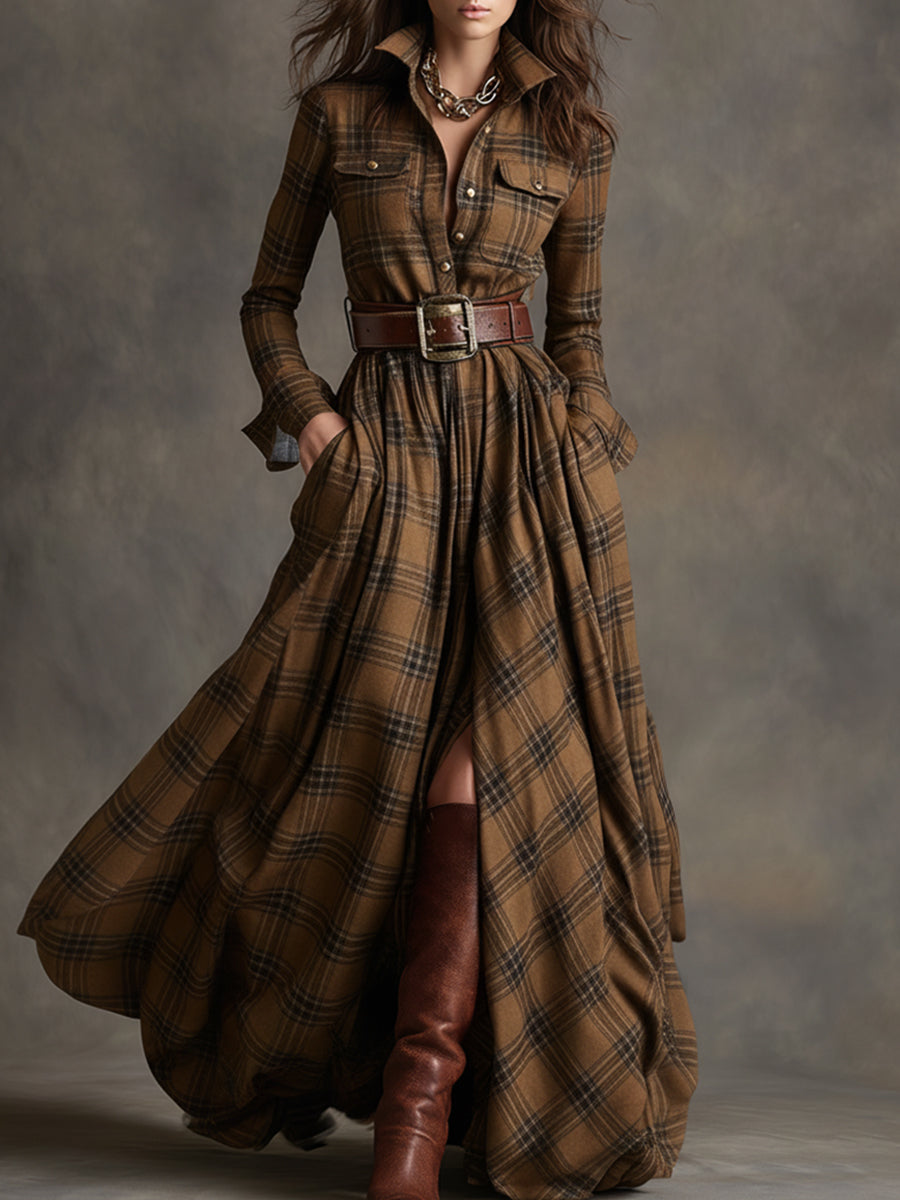 Belted flared shirt dress for women | Harriet -9