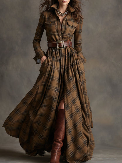 Belted flared shirt dress for women | Harriet -9