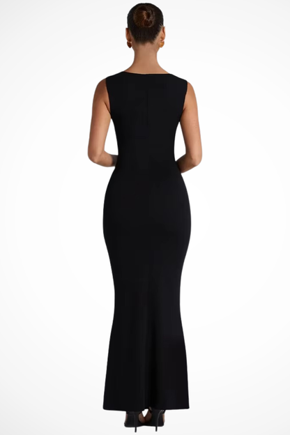 Square-neck bodycon wedding guest maxi dress for women | Steffany -3