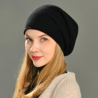 Soft cosy slouch cashmere beanie hat for women | Happyhead -11