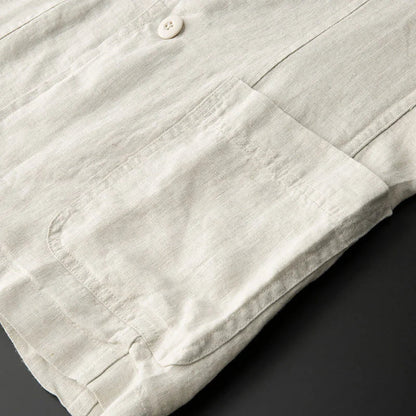 Tailored button-through linen blazer for men | Enzo Conti -6