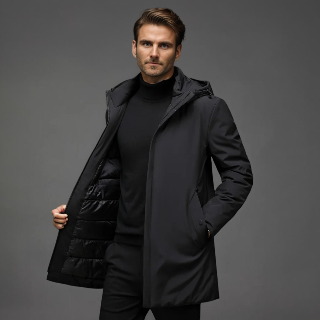 Styled Warm hooded winter parka for men | Mario