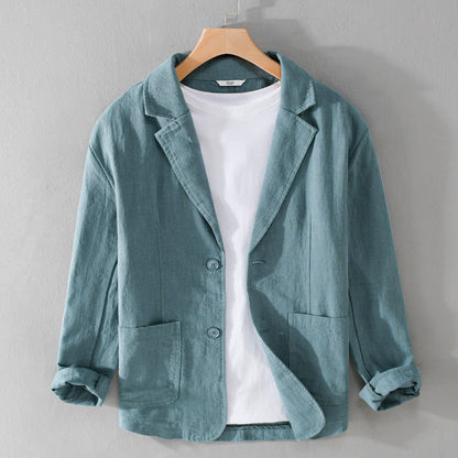 Relaxed-fit tailored linen jacket for men | Isandro -5