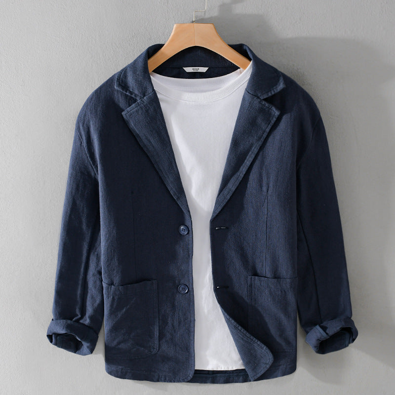Relaxed-fit tailored linen jacket for men | Isandro -6