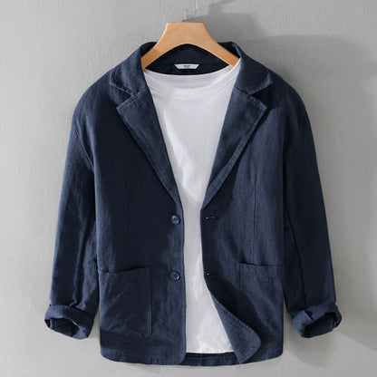 Relaxed-fit tailored linen jacket for men | Isandro -6