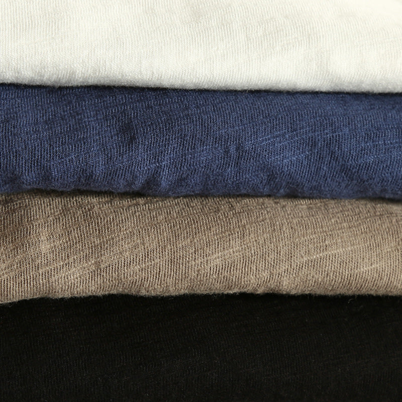 V-neck contrast trim long-sleeve shirt for men -5