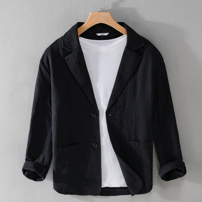 Relaxed-fit tailored linen jacket for men | Isandro -7