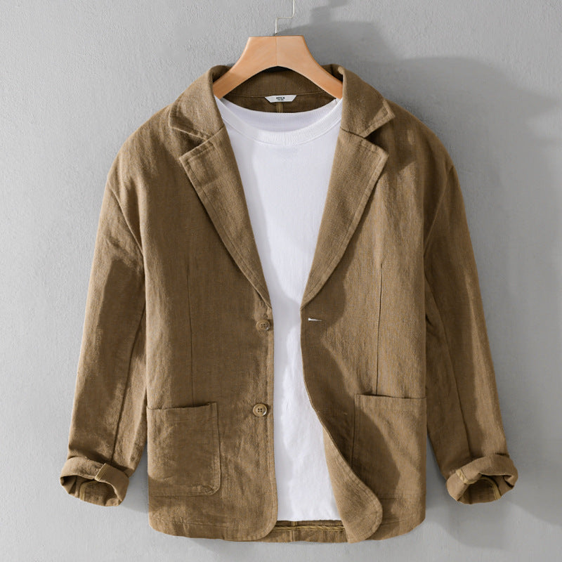 Relaxed-fit tailored linen jacket for men | Isandro -1