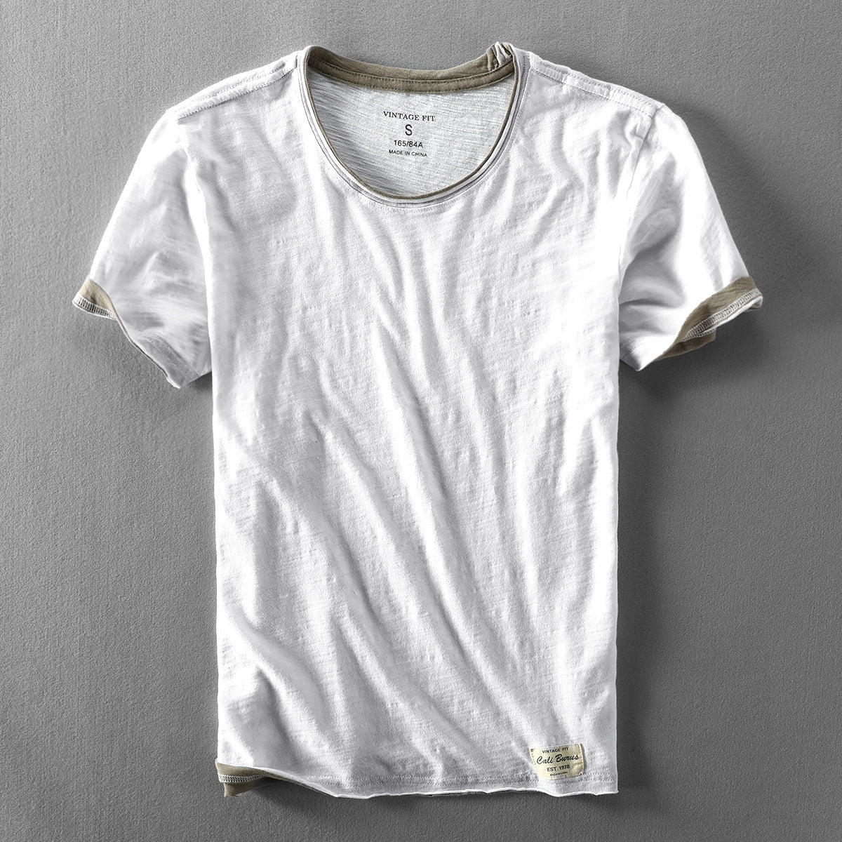 Short-sleeve contrast trim shirt for men | Takumi -1