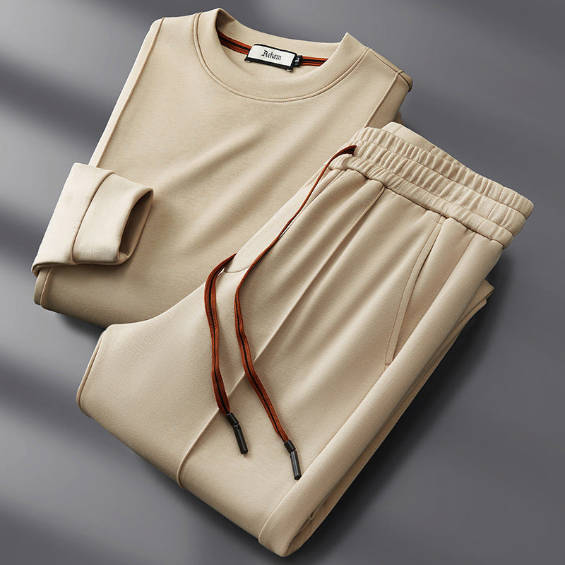 Two-piece lounge set with straight-leg trousers for men | Cade -1