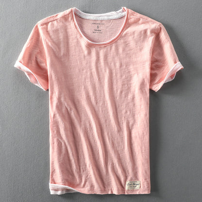 Short-sleeve contrast trim shirt for men | Takumi -3