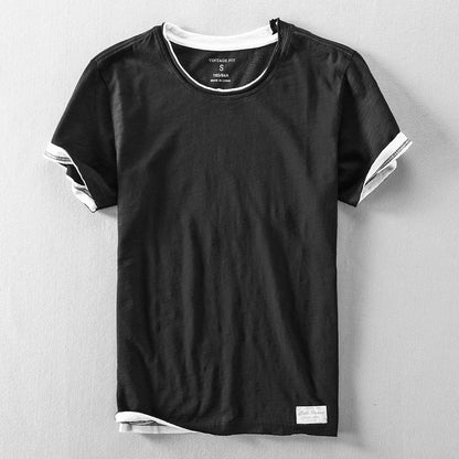 Short-sleeve contrast trim shirt for men | Takumi -5